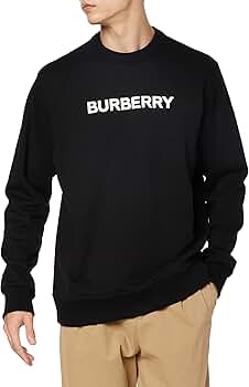 バーバリー　ロゴプリント　コットンスウェットシャツ Amazon.co.jp: [BURBERRY] トレーナー メンズ ロゴ プリント